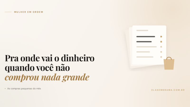 Pra onde vai o dinheiro quando você não comprou nada grande